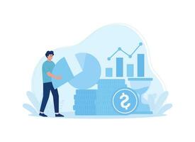 a man in the process of building a company concept flat illustration vector