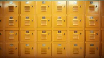 AI generated Generative AI, Row of high school lockers in the hallway, locker room photo