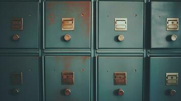 AI generated Generative AI, Row of high school lockers in the hallway, locker room photo