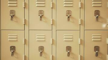 AI generated Generative AI, Row of high school lockers in the hallway, locker room photo