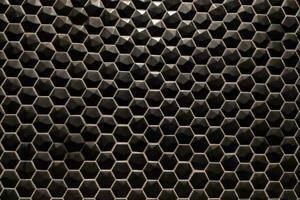 Texture of glossy black mosaic tiles hexagon photo