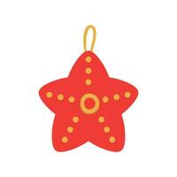 Christmas toy, ornament for the tree in the shape of a star. Winter holiday element. vector