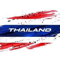 Thailand Flag with Brush Paint Style and Halftone Effect. National Thailand Flag vector