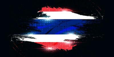 Tailandia bandera en cepillo pintar estilo con trama de semitonos y brillante efecto. nacional Tailandia bandera vector