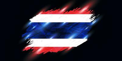 Thailand Flag in Brush Paint Style with Halftone and Shining Effect. National Thailand Flag vector