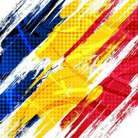 Romania  Flag with Brush Stroke Style Isolated on White Background. Flag of Romania vector