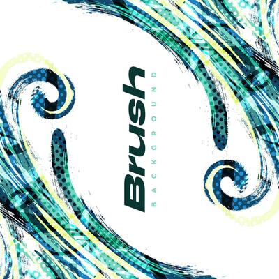 Abstract Brush Background with Sporty Style and Halftone Effect. Brush Stroke Illustration for Banner, Poster, or Sports Background. Scratch and Texture Elements For Design