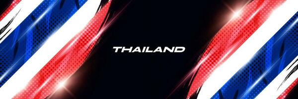 Tailandia bandera en cepillo pintar estilo con trama de semitonos y brillante efecto. nacional Tailandia bandera vector