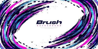 Abstract and Colorful Brush Background with Halftone Effect. Brush Stroke Illustration for Banner, Poster, or Sports Background. Scratch and Texture Elements For Design vector