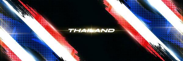 Tailandia bandera en cepillo pintar estilo con trama de semitonos y brillante efecto. nacional Tailandia bandera vector
