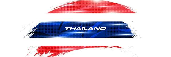Thailand Flag in Brush Paint Style with Halftone and Shining Effect. National Thailand Flag vector