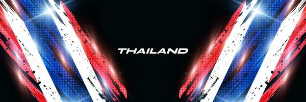 Thailand Flag in Brush Paint Style with Halftone and Shining Effect. National Thailand Flag vector