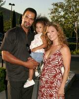 Kristoff St John and daughter Lola and wife Alana belle gray Boutique Opening Calabasas CA June 30 2005 photo