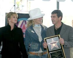 Melanie Griffith Sharon Stone Antonio Banderas Walk of Fame Ceremony for Antonio Banderas Los Angeles CA October 18 2005 photo