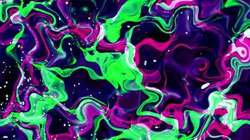 astratto colorato sfondo di un' looping animato iridescente riflessivo Materiale con vorticoso struttura video