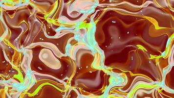 Abstract colorful background of a looping animated iridescent reflective material with swirling texture video