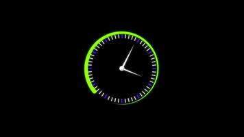 orologio conteggio giù 24 ora giorno veloce velocità. orologio con in movimento frecce. video