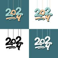 2024 typography logo design concept. Vector holiday illustration with 2024 logo text design