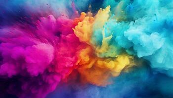 AI generated Abstract background with color powder photo