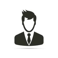 Male icon. User symbol of man in business suit. Vector illustration