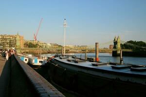 A view of the River Thames at Hammersmith showing the bridge photo