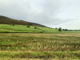 A view of the Lake District near Keswick on a cloudy day photo