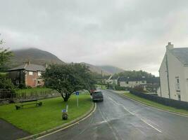 A view of the Lake District near Keswick on a cloudy day photo