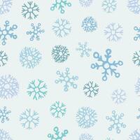 sin costura antecedentes de mano dibujado copos de nieve. Navidad y nuevo año decoración elementos. vector ilustración.
