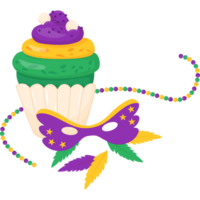 König festlich Cupcake mit Karneval Maske png