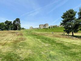 Cheshire in the UK in May 2023. A view of Beeston Castle on a sunny day photo