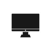 Computer monitor screen flat design vector icon silhouette