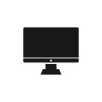 Computer monitor screen flat design vector icon silhouette