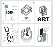 Modern black and white template set vector design