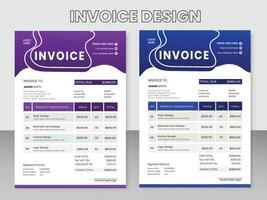 Creative Modern Elegant Simple and Minimal invoice template design vector