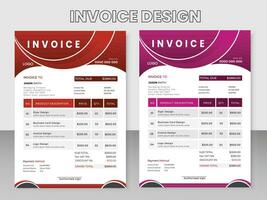 Creative Modern Elegant Simple and Minimal invoice template design vector