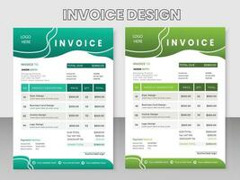 Creative Modern Elegant Simple and Minimal invoice template design vector