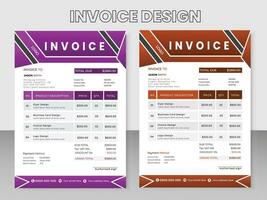 Creative Modern Elegant Simple and Minimal invoice template design vector