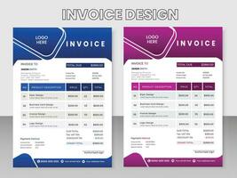 multipurpose print ready vector invoice template design