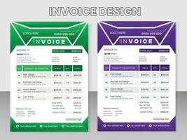 Creative Modern Elegant Simple and Minimal invoice template design vector