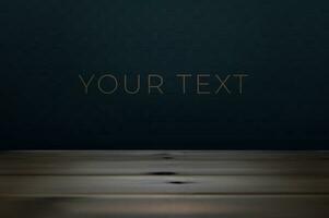 Wooden table with space for text on a dark transparent background. Vector illustration. Eps 10