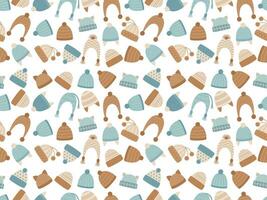 Pattern different hats vector