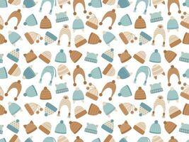 Pattern different hats vector