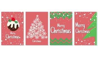 conjunto de Navidad y contento nuevo año saludo tarjetas vector