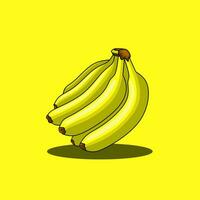 Bunch of bananas. Vector illustration. Isolated on yellow background.