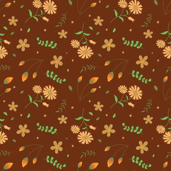 Floral pattern in seamless style. vector