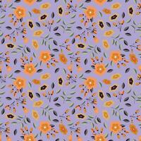 Abstract flat hand draw floral pattern background. vector