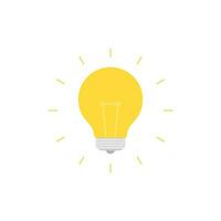 Light Bulb flat design vector illustration isolated on white background. Idea sign, solution, thinking concept. Lighting Electric lamp.