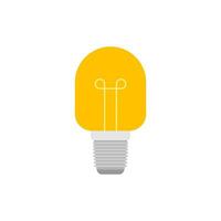 Light Bulb flat design vector illustration isolated on white background. Idea sign, solution, thinking concept. Lighting Electric lamp.