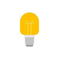 Light Bulb flat design vector illustration isolated on white background. Idea sign, solution, thinking concept. Lighting Electric lamp.