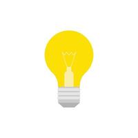 Light Bulb flat design vector illustration isolated on white background. Idea sign, solution, thinking concept. Lighting Electric lamp.